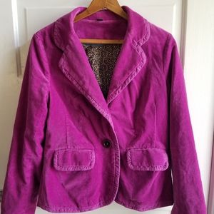 Boden fuchsia velvet blazer size 8